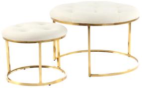 Taburetė Kayoom Becky 825, aukso/dramblio kaulo, 60 cm x 60 cm x 41 cm