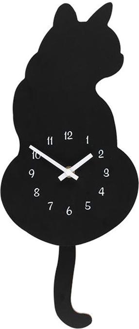 Laikrodis 4Living Cat 112046, juoda, 17.2 cm x 40 cm
