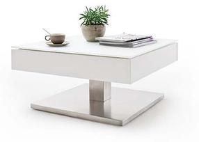 Kavos staliukas MCakcent Mariko, baltas/chromo, 75 cm x 75 cm x 38 cm