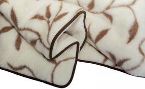 Dviguba antklodė Merino Leaves, 135 x 200 cm, ruda