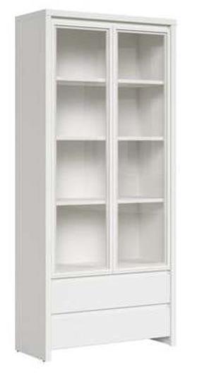 Vitrina Kaspian Matt, balta, 90 cm x 40.5 cm x 200.5 cm