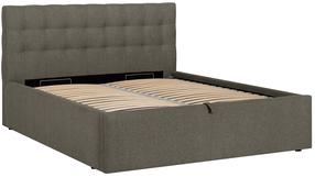 Lova dvigulė Home4you Leena, 160 x 200 cm, šviesiai ruda, be čiužinio, su grotelėmis