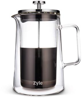  Kavinukas French Press Zyle Coffee Press ZY1000CF, 1 l, skaidri