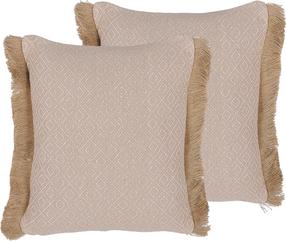 Dekoratyvinė pagalvėlė Beliani Lonar, smėlio, 45 cm x 45 cm, 2 vnt.
