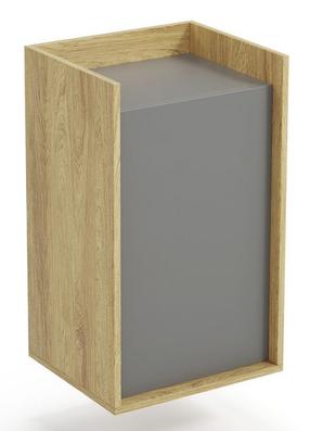 Spintelė Mobius 1D, ąžuolo/pilka, 41 cm x 50 cm x 83 cm