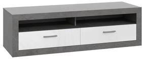 TV staliukas Forte Trebbia, baltas/pilkas, 51.7 cm x 152.7 cm x 46.7 cm