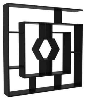 Pastatoma lentyna Kalune Design Labrina 875ZNA3643, juoda, 134 cm x 22 cm x 134 cm