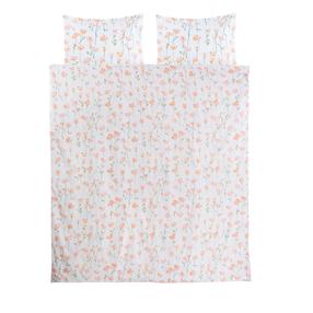 Patalynės užvalkalų komplektas Okko CD017, baltas/rožinis, 200 x 220 cm