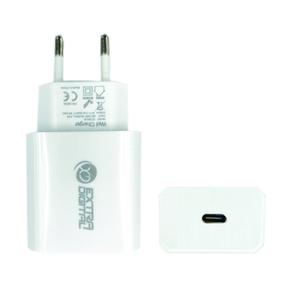 Adapteris Extra Digital SC230167, USB Type C, balta, 18 W