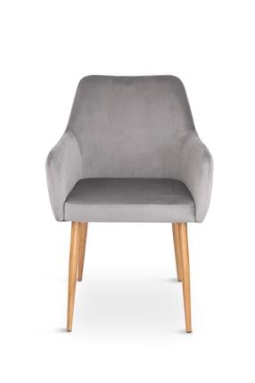 Valgomojo kėdė Domoletti Zenon, medžio/pilka, 59.5 cm x 57 cm x 85.5 cm