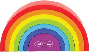 Lavinimo žaislas, formelių piramidė Infantino Magic Rainbow, įvairių spalvų, 7 vnt.