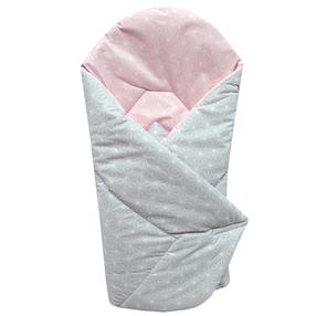 Kūdikio antklodė-vokelis Ankras Diamonds, 80 x 80 cm, rožinė/pilka