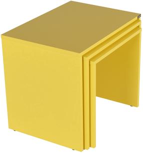 Kavos staliukų komplektas Kalune Design, geltonas, 55 cm x 40 cm x 47 cm, 3 vnt.