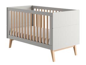 Kūdikio lovytė viengulė Pinio Swing 034-011-310, medžio/pilka, 70 x 140 cm, be patalynės dėžės, be čiužinio