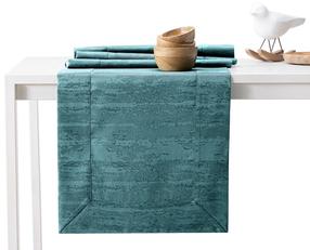 Staltiesės ir stalo takelio rinkinys stačiakampė Restilo Vesta, žalia, 115 x 300 cm, 35 x 300 cm, 2 vnt.