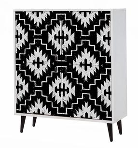 Spintelė Kalune Design Swan 869VEL3989, balta/juoda, 36 cm x 95 cm x 111 cm