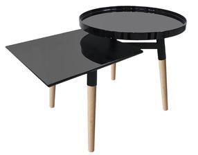 Kavos staliukas Kayoom Butler 210, juodas, 77 cm x 49.5 cm x 46 cm