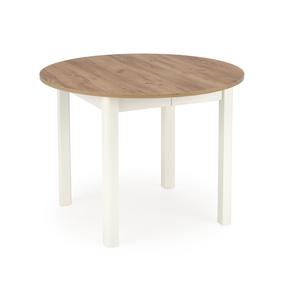 Stalas išskleidžiamas Ringo, ąžuolo/balta, 102 - 142 cm x 102 cm x 76 cm