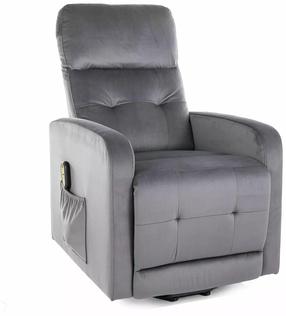 Atlošiamas krėslas Otus II Velvet Bluvel 14, pilka, 92 cm x 66 cm x 100 cm