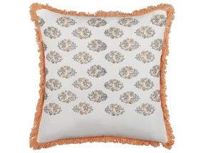 Dekoratyvinė pagalvėlė Beliani Sativus, balta/oranžinė, 45 cm x 45 cm