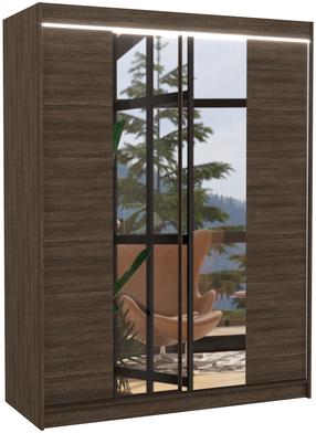 Spinta ADRK Fever LED, šokolado, 58 cm x 150 cm x 200 cm, su veidrodžiu