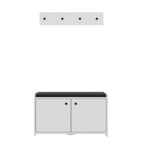 Prieškambario spinta Kalune Design Zen 382NRC2101, balta, 35 cm x 80 cm x 45 cm