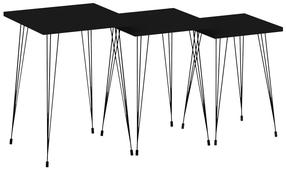 Kavos staliukų komplektas Kalune Design Mali, antracito, 44 cm x 44 cm x 52 cm, 3 vnt.