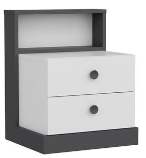 Naktinis staliukas Kalune Design Life 382NRC1801, antracito/balta, 42 cm x 62 cm x 62 cm