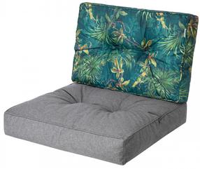 Lauko baldų pagalvių rinkinys Hobbygarden Kaja R2 KAJGZT12, žalia/grafito, 39 x 59 cm