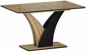 Valgomojo stalas išskleidžiamas Vento, ąžuolo/juoda, 120 - 160 cm x 69 cm x 76 cm