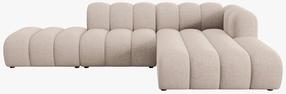 Kampinė sofa Micadoni Lupine Chenille, smėlio, dešininė, 294 x 175 cm x 70 cm