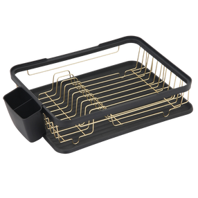 Indų džiovykla Kuchinox, 43.3 cm x 32 cm x 10.5 cm, plienas/polipropilenas (pp), aukso/juoda