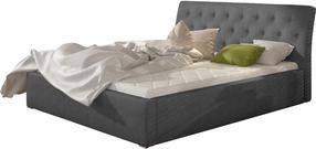 Lova dvigulė Milano Jasmine 96, 140 x 200 cm, tamsiai pilka, be čiužinio, su grotelėmis