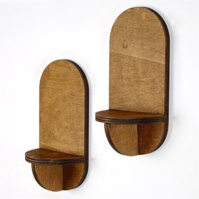 Sieninė lentyna Kalune Design RAF262, riešuto, 13 cm x 26 cm x 9 cm, 2 vnt.