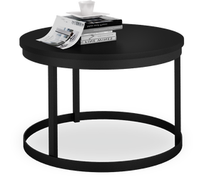Kavos staliukas ADRK Rinen, juodas, 55 cm x 55 cm x 36 cm