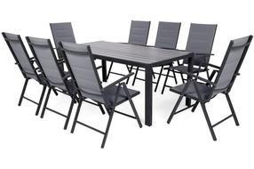 Lauko baldų komplektas Ibiza, pilkas, 8 vietų