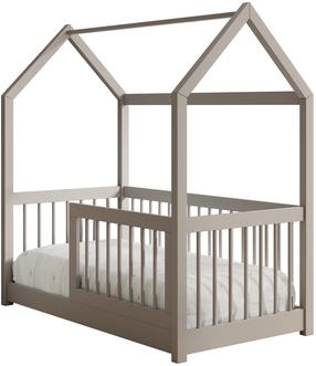 Vaikiška lova viengulė ADRK Graja House, pilka, 70 x 140 cm, be patalynės dėžės, su čiužiniu