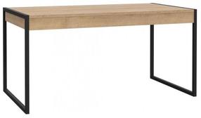 Valgomojo stalas Forte High Rock, juoda/šviesiai ruda, 166 cm x 90.2 cm x 76.9 cm