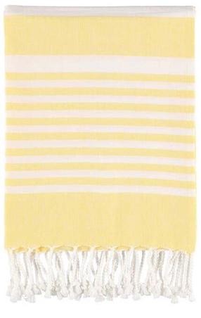  Paplūdimio rankšluostis 4Living Stripe 111225, baltas/geltonas, 150 cm x 80 cm