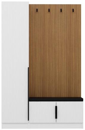 Prieškambario spinta Kalune Design Noah 8324, balta, 35 cm x 135 cm x 210 cm