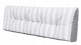 Lauko baldų pagalvė Hobbygarden Leo Long Back LEDPJP6, balta/šviesiai pilka, 40 x 120 cm