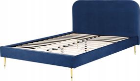 Lova dvigulė Beliani Flayat, 160 x 200 cm, mėlyna, be čiužinio, su grotelėmis