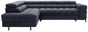Kampinė sofa - lova Ferucce, tamsiai mėlyna, kairinė, 200 x 276 cm x 93 cm