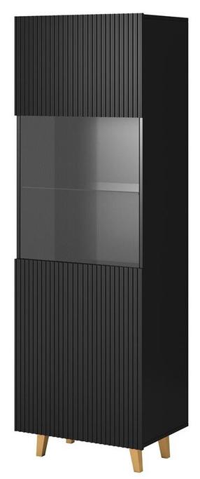 Vitrina Cama Meble Pafos, juoda, 59.6 cm x 40 cm x 182 cm