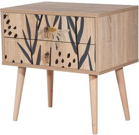 Naktinis staliukas Kalune Design City Daisy, įvairių spalvų/medžio, 40 cm x 60 cm x 61 cm