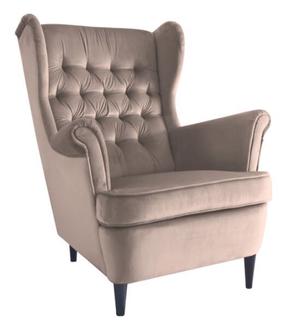 Krėslas Scandinavian Harry Velvet, ruda/smėlio ruda, 68 cm x 90 cm x 100 cm