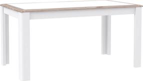 Valgomojo stalas išskleidžiamas Forte Canne, ąžuolo/balta, 160 - 206.6 cm x 90 cm x 77.7 cm
