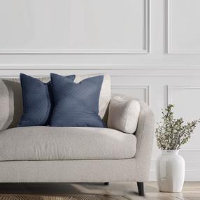 Dekoratyvinė pagalvėlė, rinkinys Restilo Softa, tamsiai mėlyna/medaus, 50 cm x 70 cm, 2 vnt.