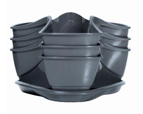 Pakabinamas gėlių vazonas Prosperplast Coubi DKN300W-426U, plastikinis, pilkas