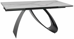 Valgomojo stalas išskleidžiamas Diuna Statuario Venato, baltas/juodas, 160 - 240 cm x 90 cm x 76 cm